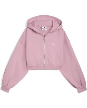 PUMA Wardrobe Essentials Sports Legacy Korte Hoodie Met Volledige Rits Voor Maat - Roze