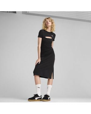 PUMA WARDROBE ESS Midikleid mit Cut-out - Schwarz