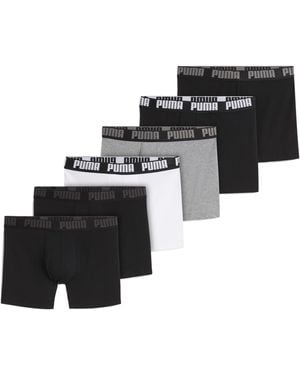 PUMA Calzoncillos Bóxer Para Hombre (Paquete De 6) Ropa, Blanco - Negro