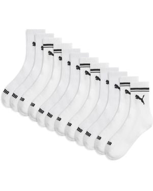 PUMA Half-Terry Low Crew Socks (6 Pairs) - White