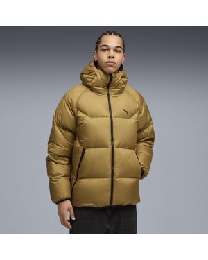 PUMA Piumino Con Cappuccio Da Uomo, Abbigliamento, Honey Butter - Metallizzato