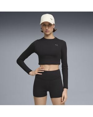 PUMA Camiseta Crop De Manga Larga Shape Para Mujer - Negro
