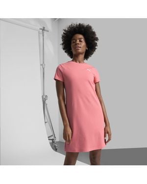 PUMA Elevated Essentials Bodycon Ribbed Dress - Pink