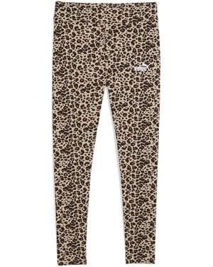 PUMA Essentials Animal Print Legging Voor Roze/Bruin, Maat - Grijs