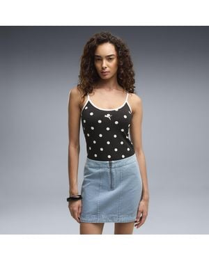 PUMA Strappy Polka-Dot Tanktop Damen, Kleidung - Schwarz