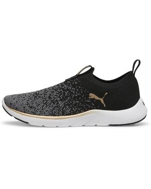 PUMA Softride Remi Slip-On Knit Running Shoes - Black