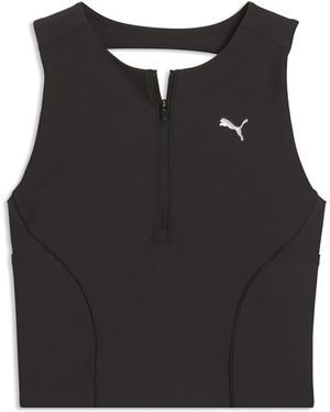 PUMA Lightstride Cropped Running Tank Top - Black