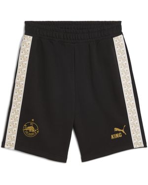 PUMA Fc Rosso Bull Salzburg King Sweat Shorts Sport, Nero/Matte Oro