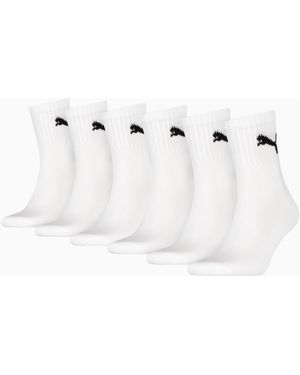 PUMA Uniseks Korte Gestreepte Sokken Voor - Wit