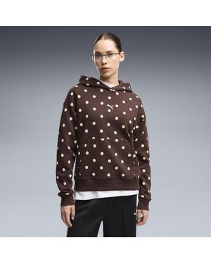 PUMA Relaxed Hoodie Damen, Kleidung - Braun