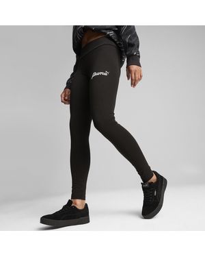 PUMA Leggings Ess+ Script Da Donna, Oro/Nero/Altro