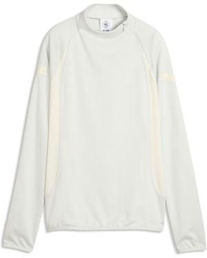 PUMA Camiseta Individualblaze Con Cremallera De Un Cuarto Para Mujer, Accesoiros, Gris - Blanco