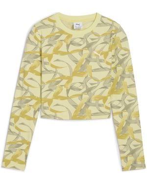 PUMA Camiseta De Manga Larga Bowtique Juvenil - Amarillo