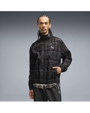 PUMA T7 Relaxed Tartan Track Jacket - Black