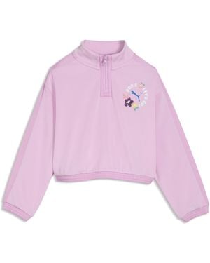 PUMA Sudadera X Dora The Explorer T7 De Corte Holgado Y Cuello Rojoondo Con Cremallera Para Niños, Accesoiros, Rosa - Morado
