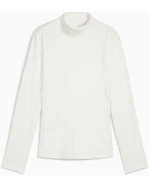 PUMA Lucy Long Sleeve Mockneck Golf Top , Warm - White