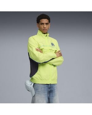 PUMA Giacca Olympique De Marseille Ftblessentials Cellerator Da Uomo, Abbigliamento, Giallo Alert/Vivid Blu
