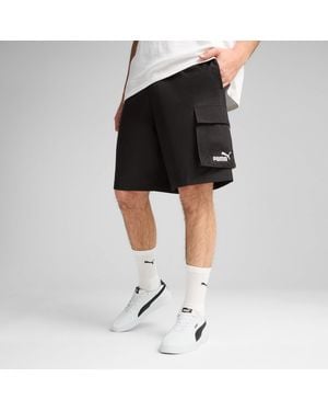 PUMA Essentials No.1 Logo Woven Cargo 9" Shorts - Black