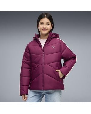PUMA T7 Pufferjacke Mit Reißverschluss Teenager, Kleidung - Lila