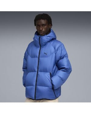 PUMA Daunen-Pufferjacke Mit Kapuze Herren, Kleidung, Mountain - Blau