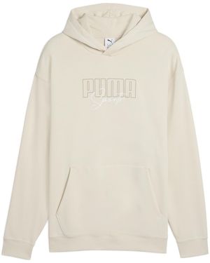 PUMA Sudadera Con Capucha Estampada Wardrobe Essentials Para Hombre, Ropa, Alpine Snow - Blanco