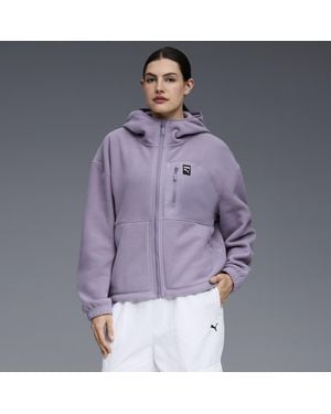 PUMA Polar Fleece Hooded Fleece Jacket - Purple