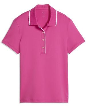 PUMA Cloudspun Bridges Short Sleeve Golf Polo - Pink
