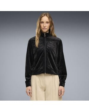 PUMA Essentials Elevated Velour Trainingsjacke Damen, Kleidung - Schwarz
