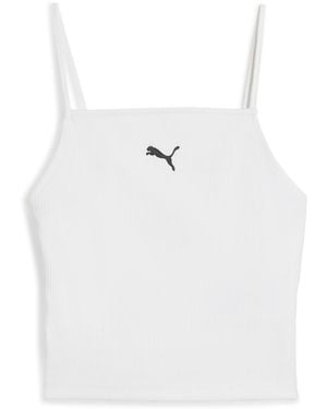 PUMA Wardrobe Essentials Ribbed Tank Top - White