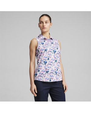 PUMA Polo da golf smanicata MATTR Bloom - Blu
