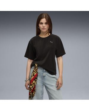 PUMA Essentials Elevated Relaxed T-Shirt Damen, Kleidung - Schwarz