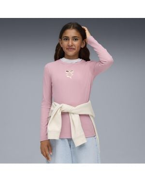 PUMA Camiseta De Manga Larga Graphic Bow Juvenil - Rosa