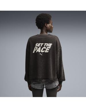 PUMA Run Culture Collective Oversized Graphic Sweatshirt - Black