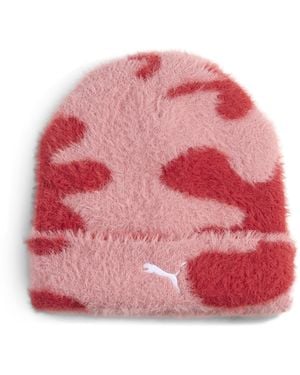 PUMA Gorro Beanie De Corona Media De Punto Cepillado Con Estampado, Accesoiros, Rosa