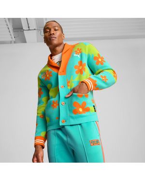 PUMA Hoops X Scooby Doo Jumper Shirt , Aquatic/Lime Smash/Aop - Blue