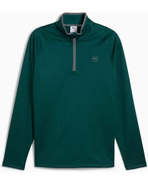 PUMA Waffle Fleece Golf Quarter-Zip - Green