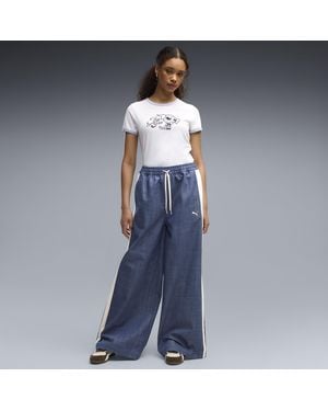 PUMA X Powerpuff Girls Oversized Gewebte Hose Damen, Kleidung - Blau
