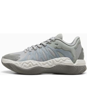 PUMA Hali 1 Smoke Basketball Shoes Youth, Echo/Feather - Grey