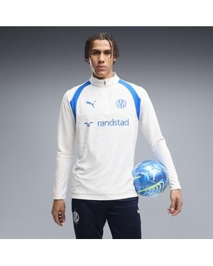 PUMA Olympique De Marseille Club Trainingsoberteil Mit Reißverschluss Bis Zum Hals Herren, Accessoires - Weiß