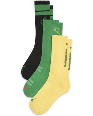PUMA Half-Terry Crew Length Socks (3 Pairs) - Green