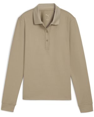 PUMA Polo De Golf De Manga Larga Y Peso Medio Cloudspun Para Mujer - Neutro