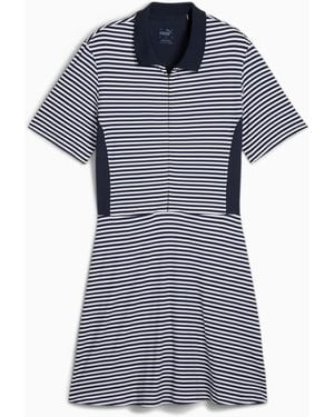 PUMA Kassidy Stripe Short Sleeve Golf Dress - Blue