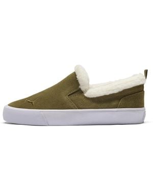 PUMA Bari Comfort Shearling Slip-On Shoes - Green