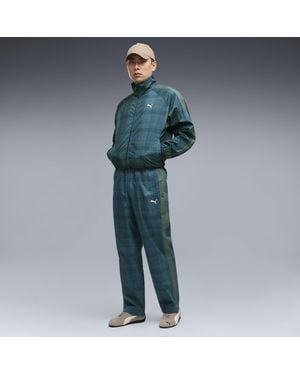PUMA T7 Relaxed Tartan T7 Track Pants - Blue