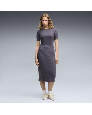 PUMA Vestido Her Slim Rib Para Mujer, Ropa, Gris - Azul