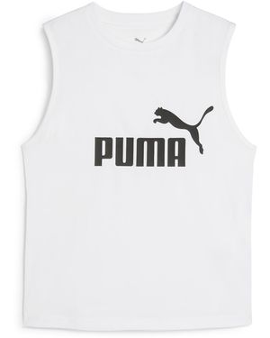 PUMA Ess No. 1 Logo Slim Tank Top - White