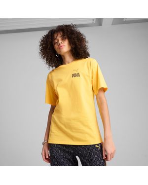 PUMA Wardrobe Essentials Relaxed Grafisch Shirt Voor - Geel