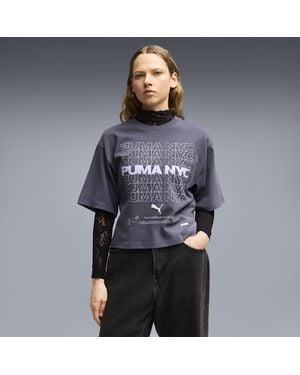 PUMA Nyc Oversized Graphic T-Shirt - Gray