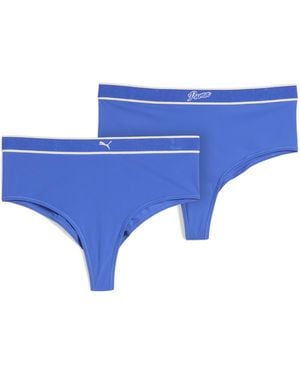 PUMA Slip A Vita Alta Da Donna (Confezione Doppia) - Blu
