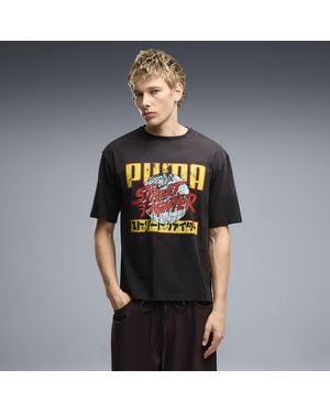 PUMA X Street Fighter Relaxed Distressed T-Shirt - Black